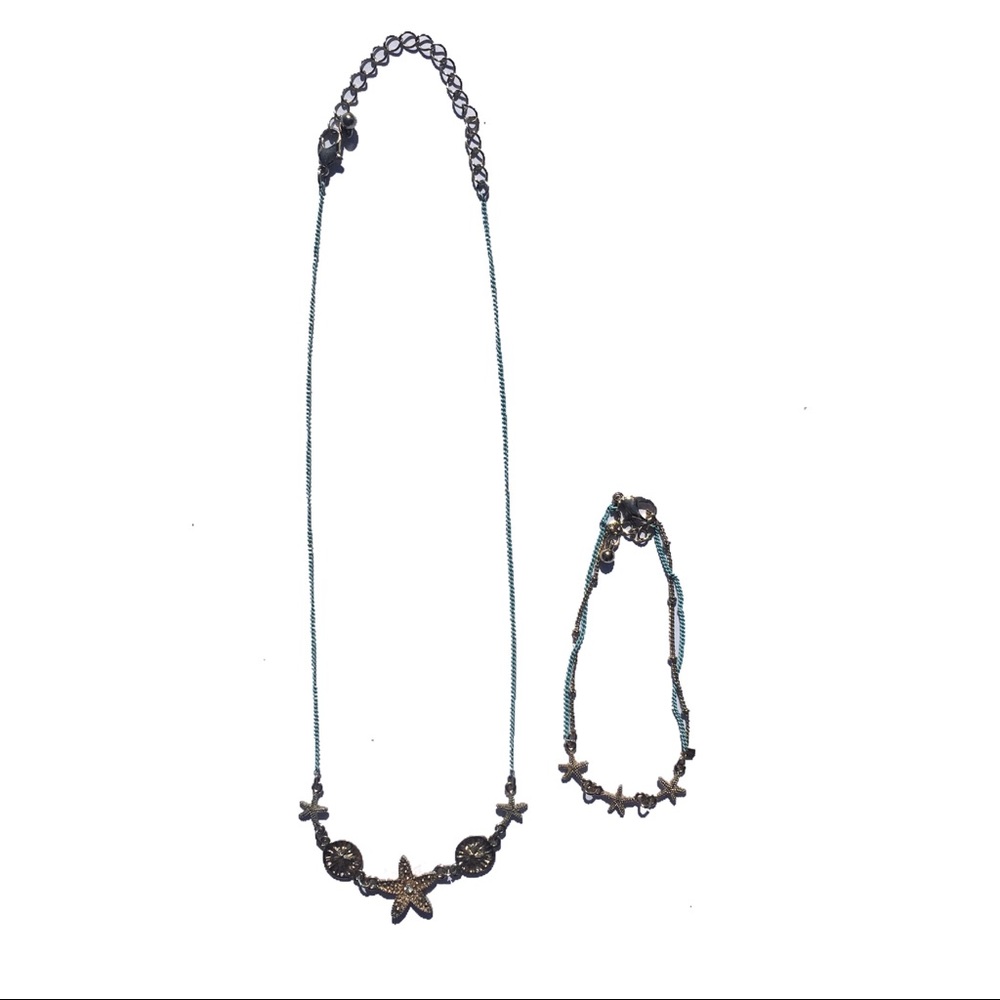 Starfish necklace and bracelet set